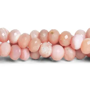 10-14mm Pink Peruvian Opal Faceted Rondelles 17 inch 50 beads