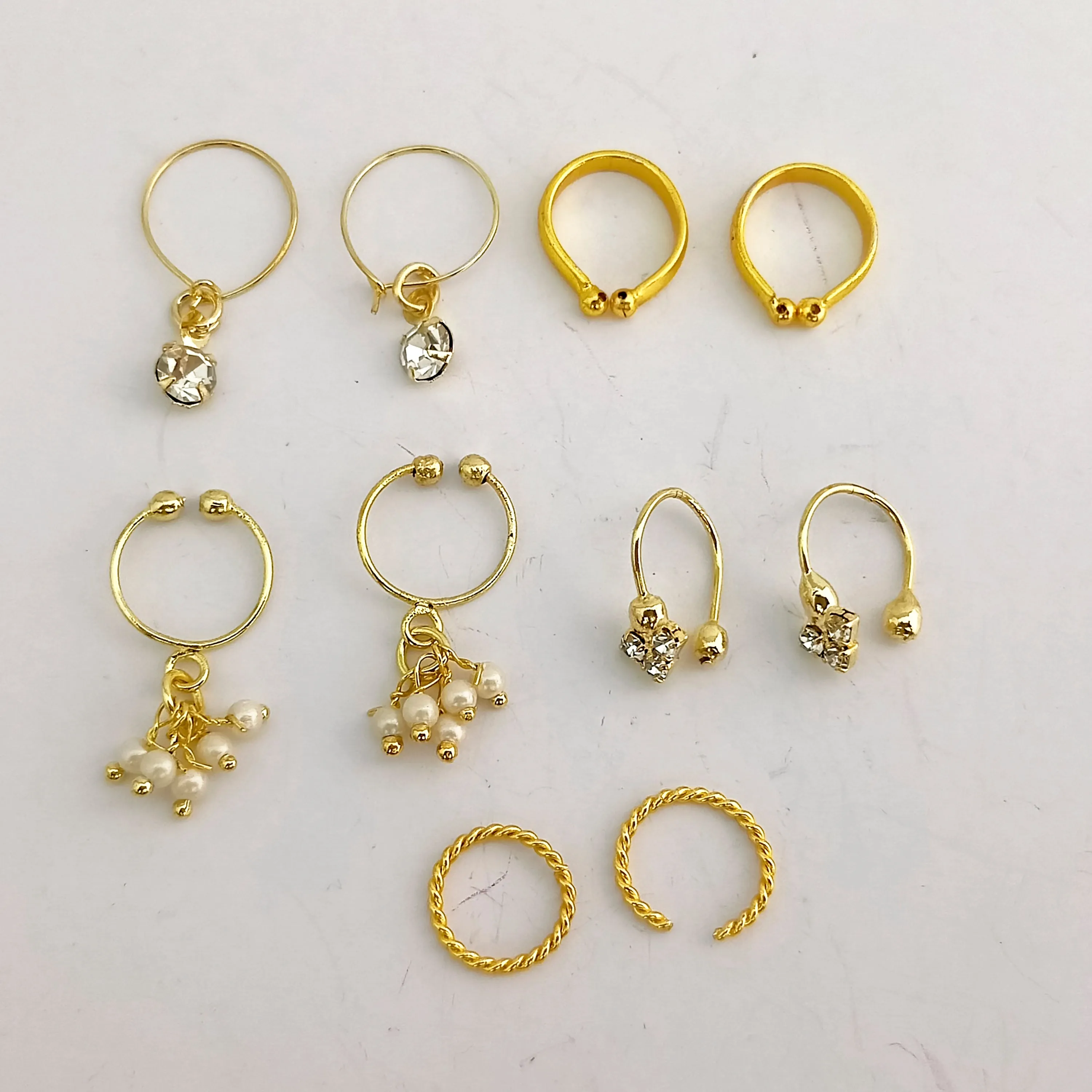 14Fashions Nose Ring And Earrings Jewellery Combo - 1003812