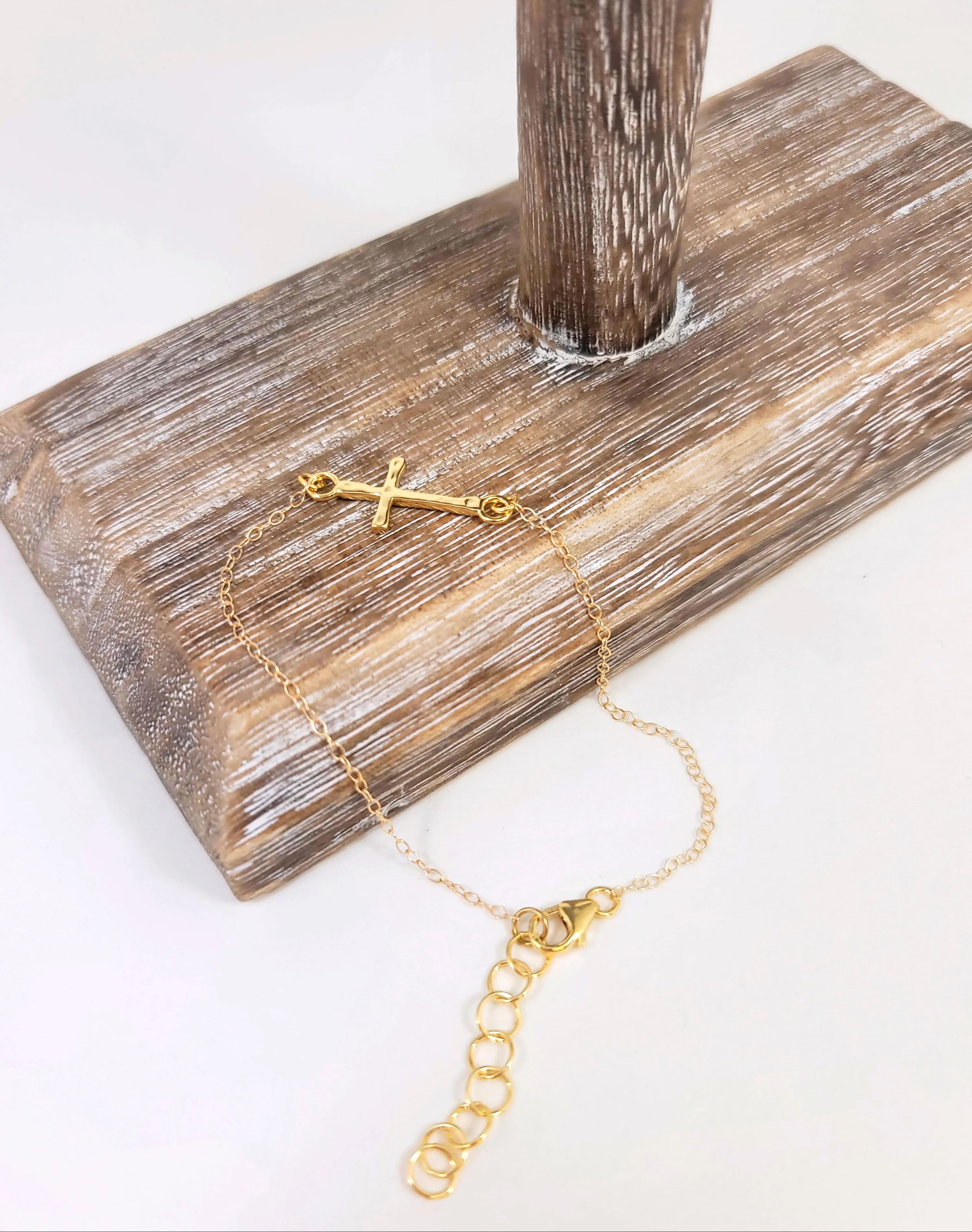 14K Gold Cross Bracelet