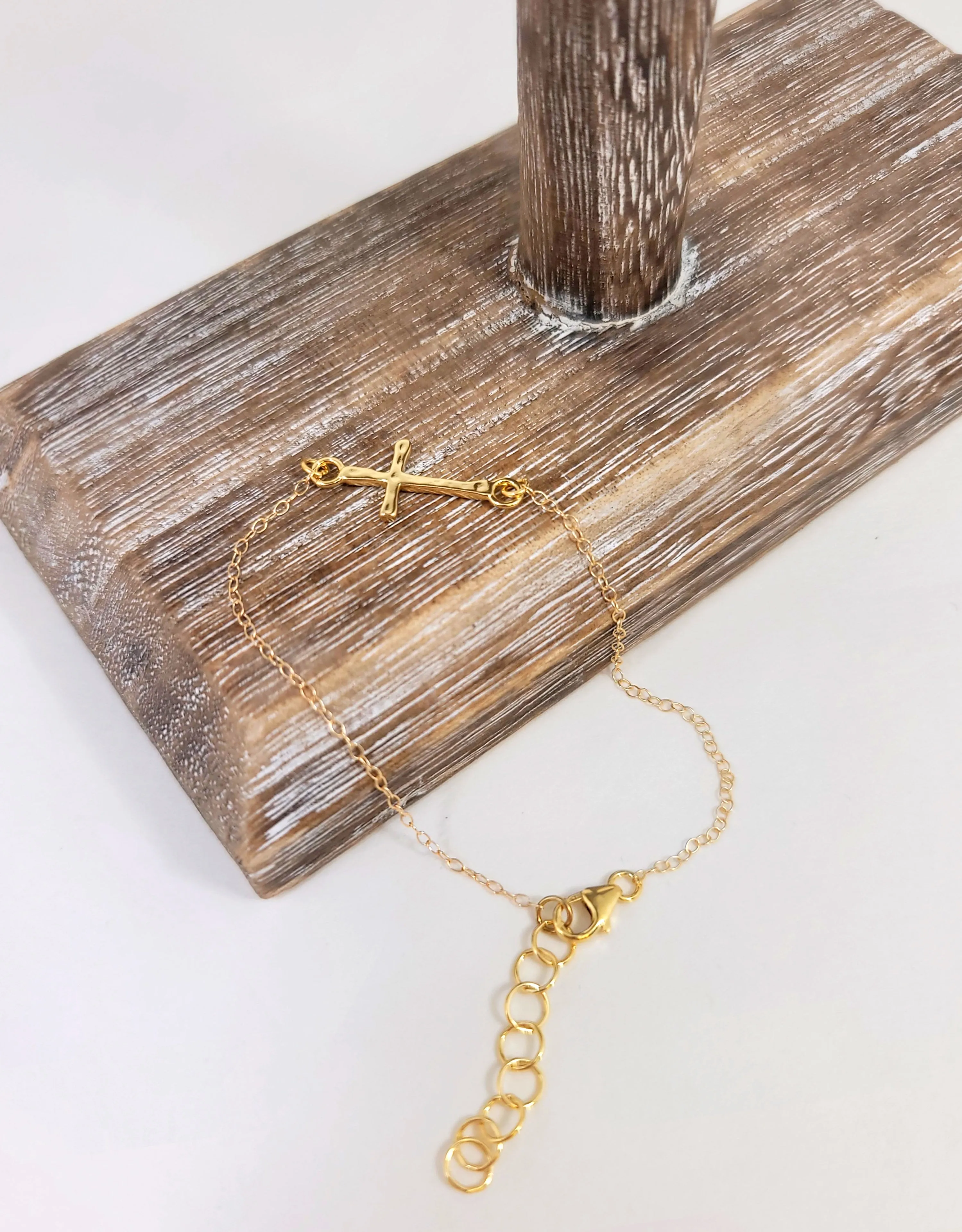 14K Gold Cross Bracelet