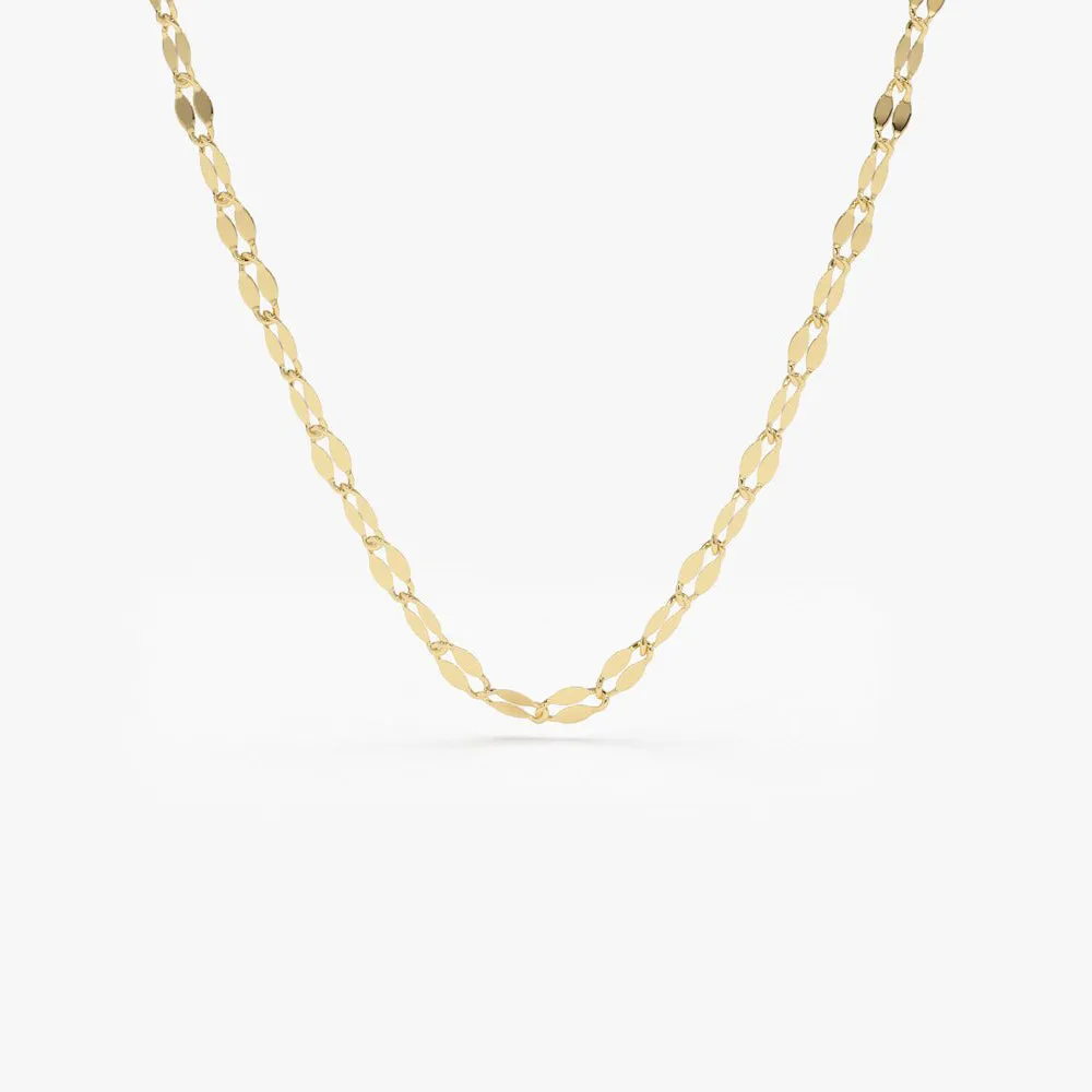 14K Gold Sparkle Diamond Cut Chain