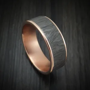 14K Rose Gold and Textured Tantalum Men's Ring