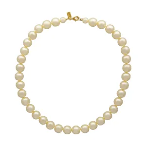 1928 Jewelry White 12mm Faux Pearl Strand Necklace 18"