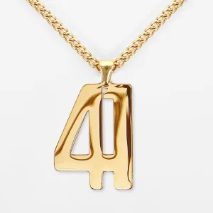 41 Number Pendant with Chain Kids Necklace - Gold Plated Stainless Steel