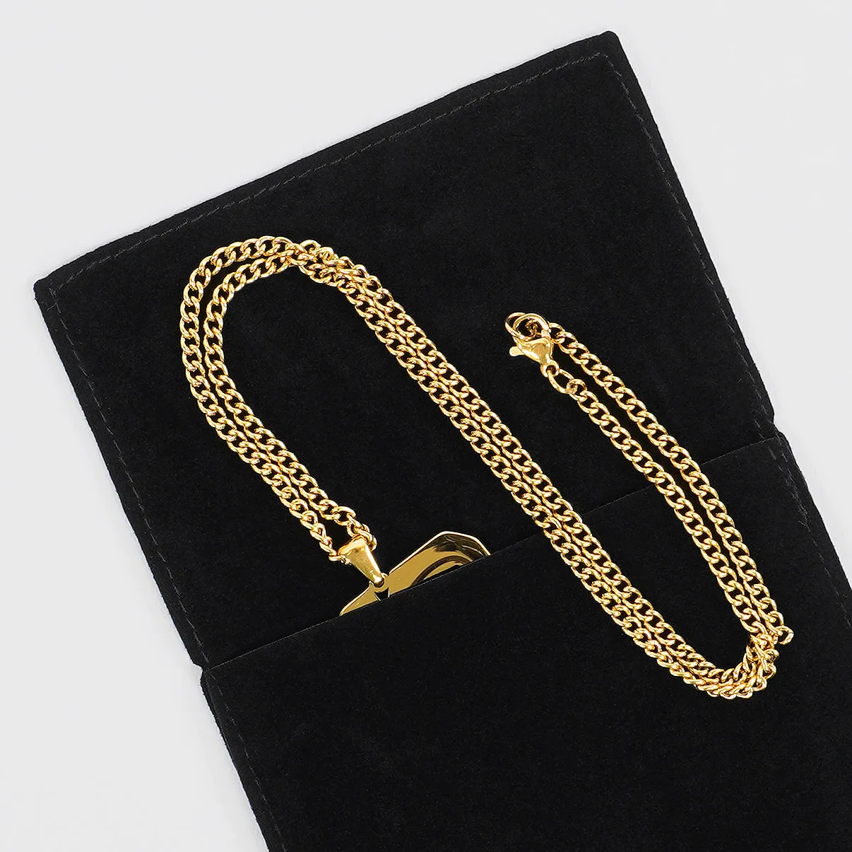 41 Number Pendant with Chain Kids Necklace - Gold Plated Stainless Steel