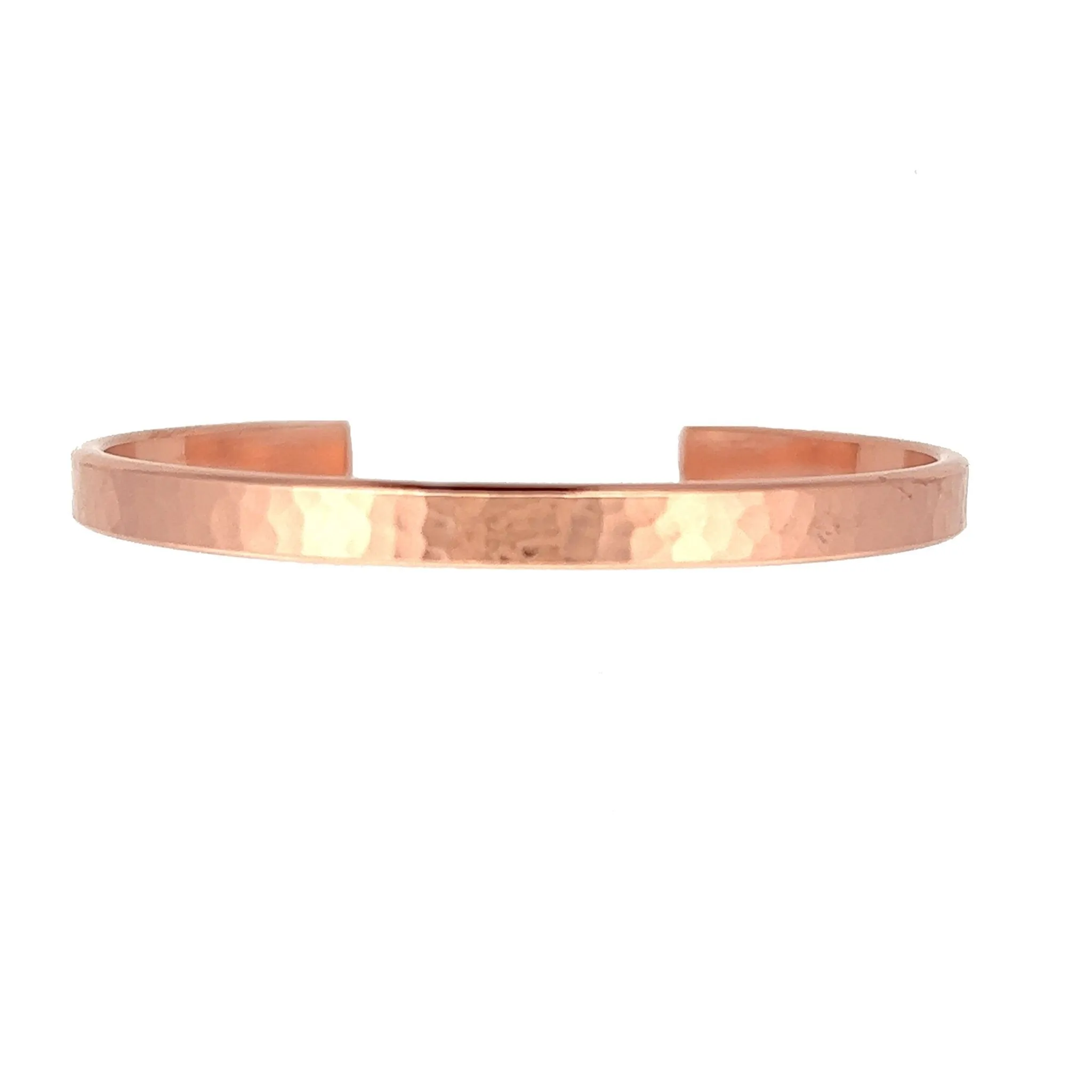 4mm Wide Hammered Copper Cuff Bracelet