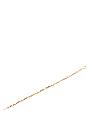 9 Carat Gold Bead Link Chain Bracelet, Gold