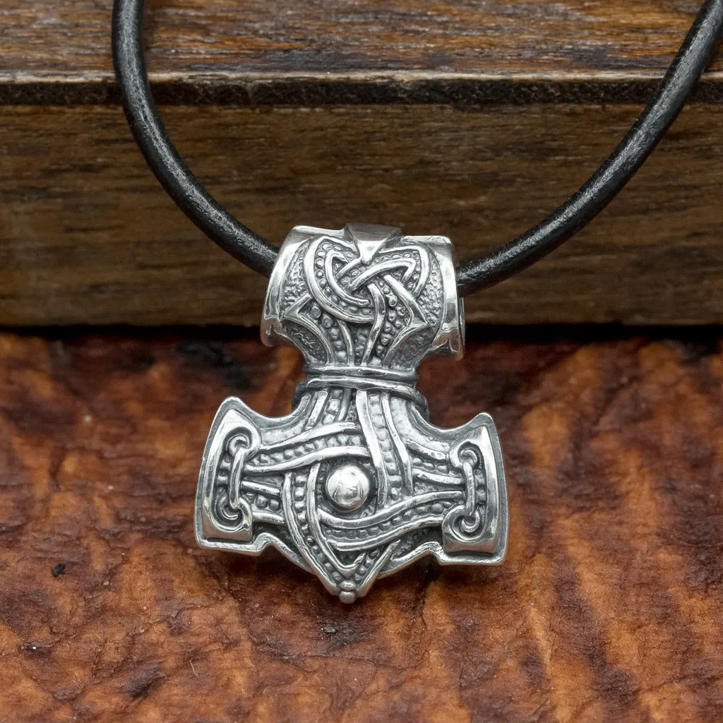 925 Sterling Silver Raven Mjolnir (Thor's Hammer)