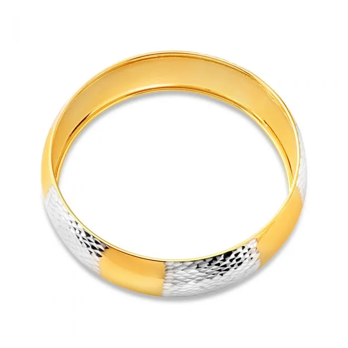 9ct Gold Filled Diamond Cut Wide Bangle