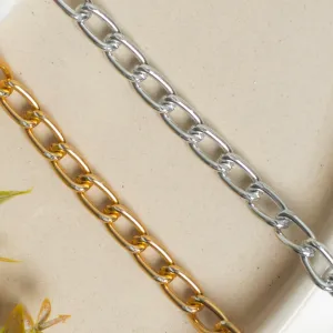 Aluminium Chain | Size : H-15mm W-8mm | 1mtr | JT-14-43-7