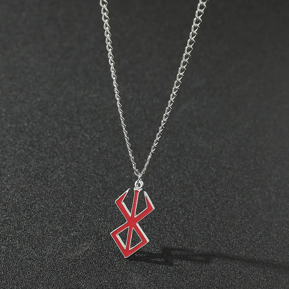 Berserk Necklace Guts Sword Logo Pendants Choker The Mad Warrior Of Norse Viking Mythology Men Chain Necklaces Xams Gift