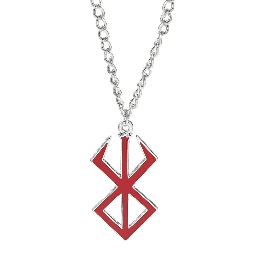 Berserk Necklace Guts Sword Logo Pendants Choker The Mad Warrior Of Norse Viking Mythology Men Chain Necklaces Xams Gift