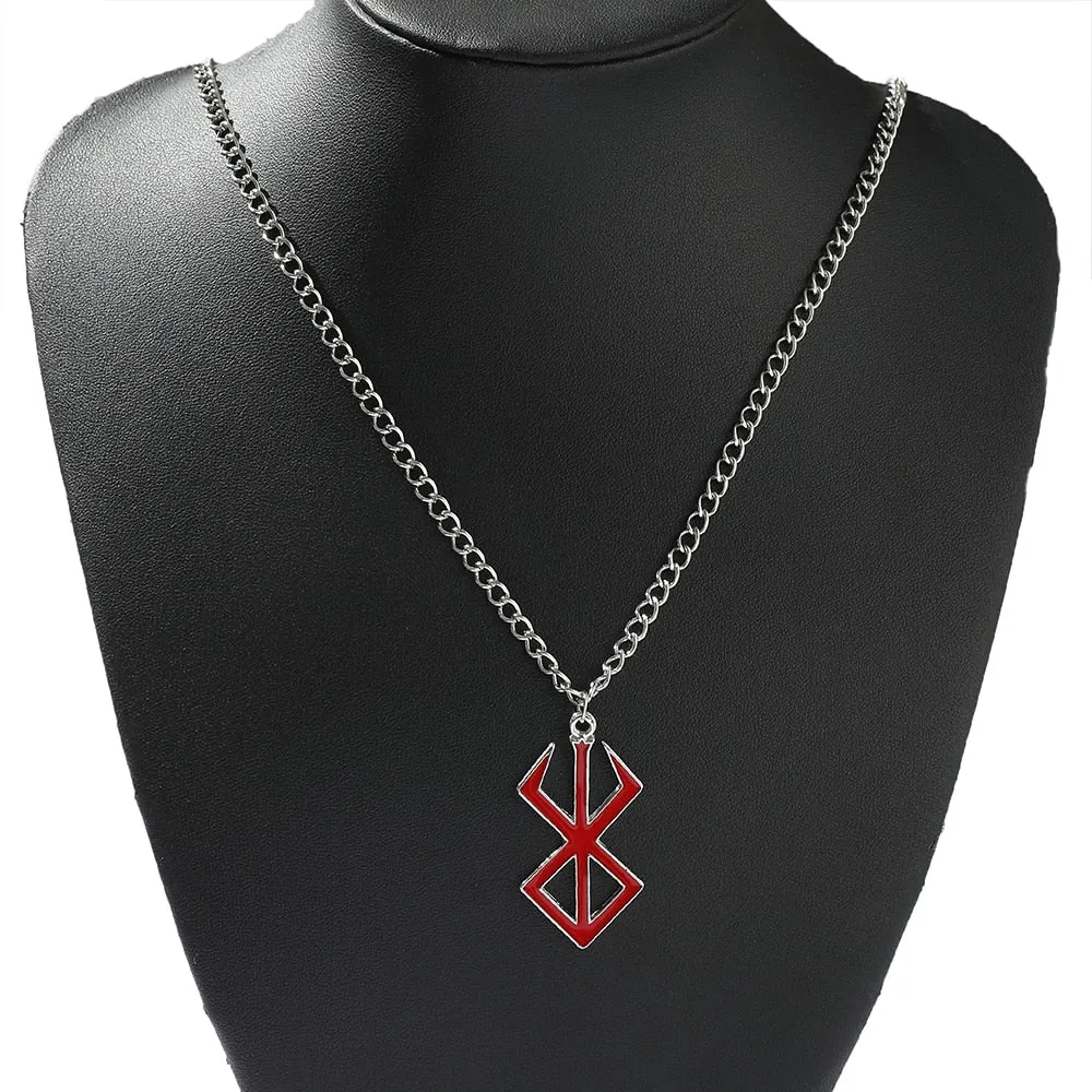 Berserk Necklace Guts Sword Logo Pendants Choker The Mad Warrior Of Norse Viking Mythology Men Chain Necklaces Xams Gift