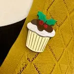 Birdie Bananas : Christmas Pudding Brooch