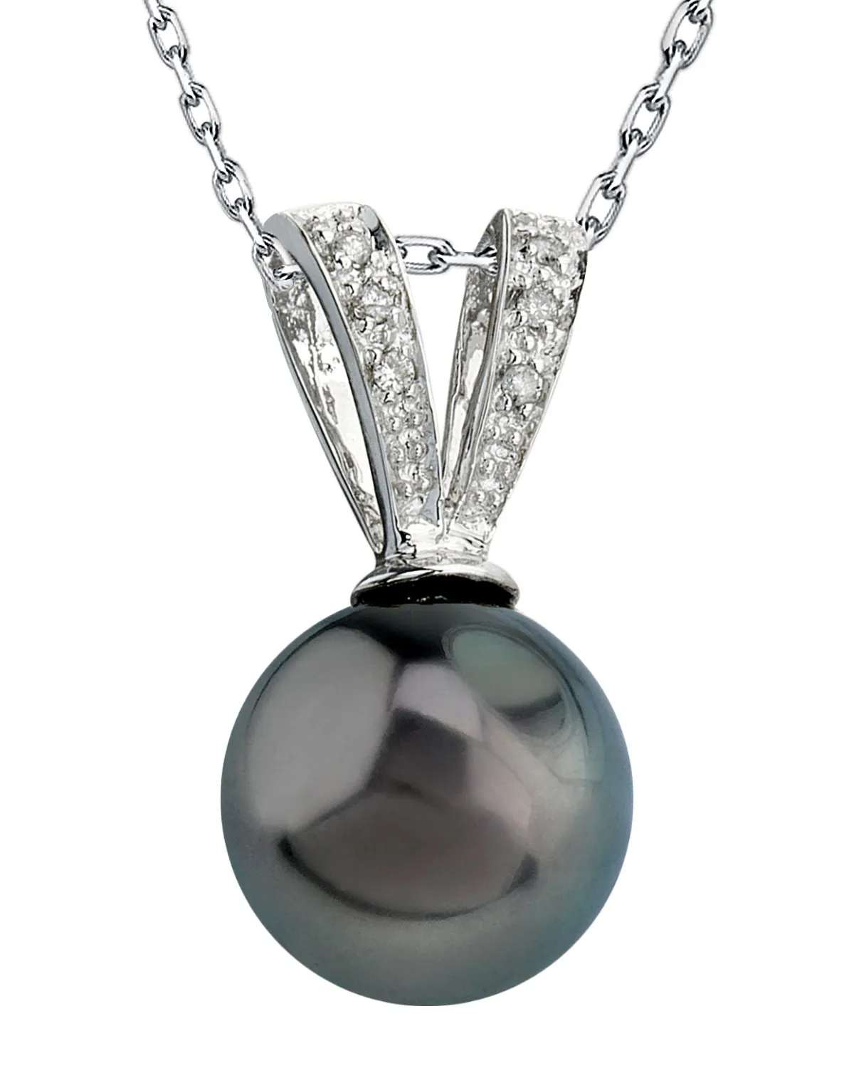 Black Tahitian Pearl & Diamond Vesper Pendant