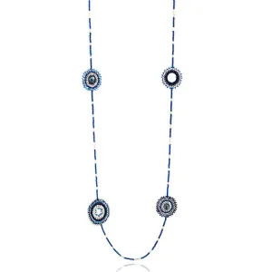 Blue Midnight Olmec Beaded Necklace