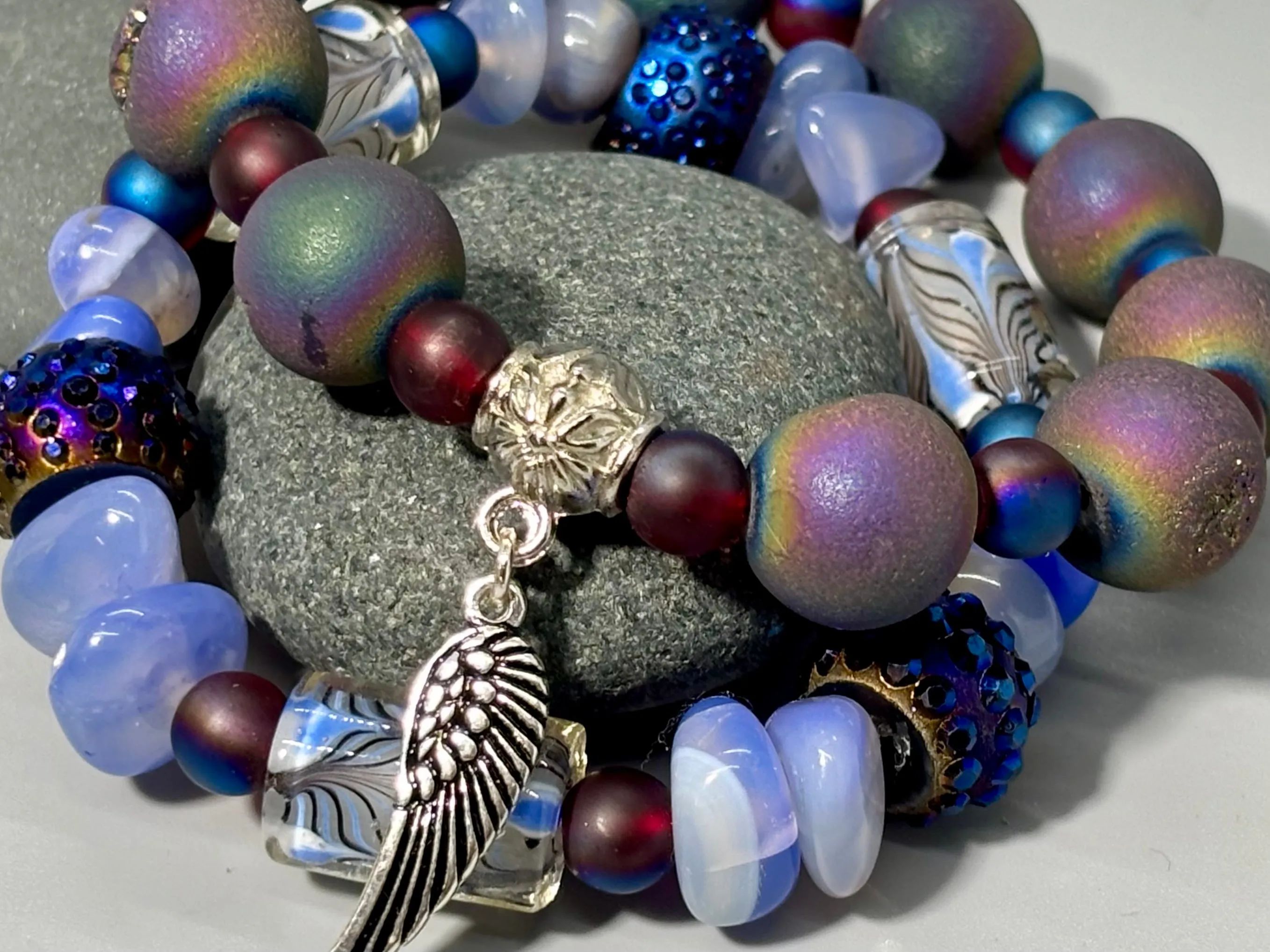 Boho Periwinkle Stretch Bracelet Set