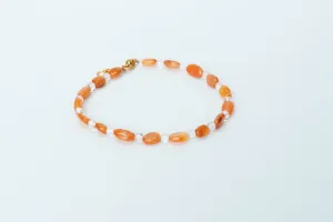 Carnelian & Clear Quartz Anklet