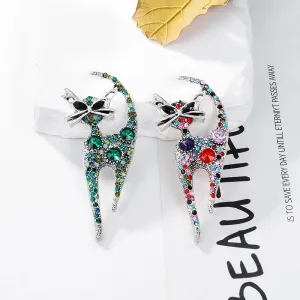 Classic Style Cat Alloy Inlay Rhinestones Women's Brooches