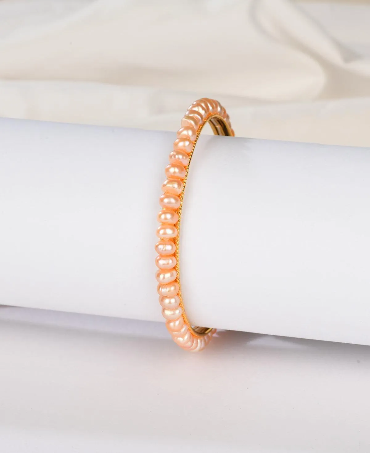 Classy Pink Pearl Bangle