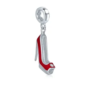 Designer Stiletto Pump Red High Heel Dangle Charm Bead for European Bracelet