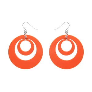 Double Hoop Solid Drop Earrings - Orange