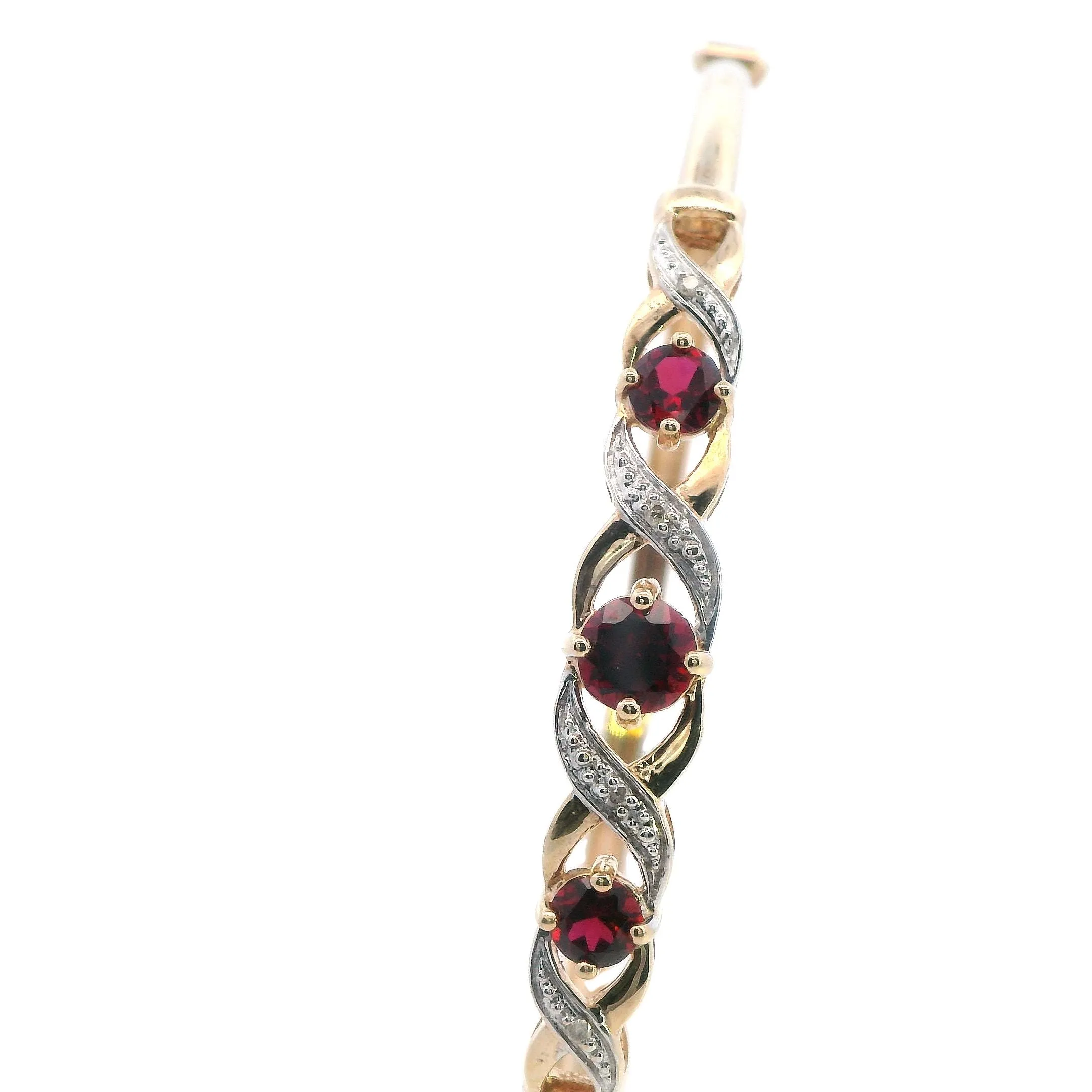 Elegant 9ct Yellow Gold Created Ruby Bangle - Stunning and Sophisticated