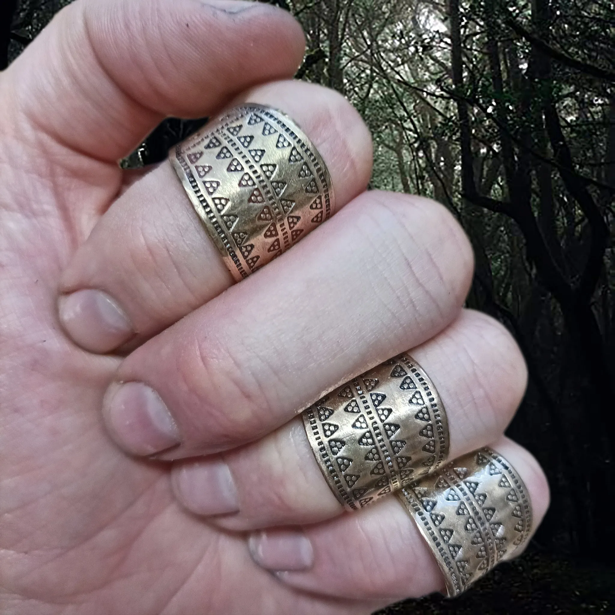 Embossed Bronze Replica Viking Ring