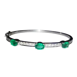 Emerald & Diamond Space Bangle