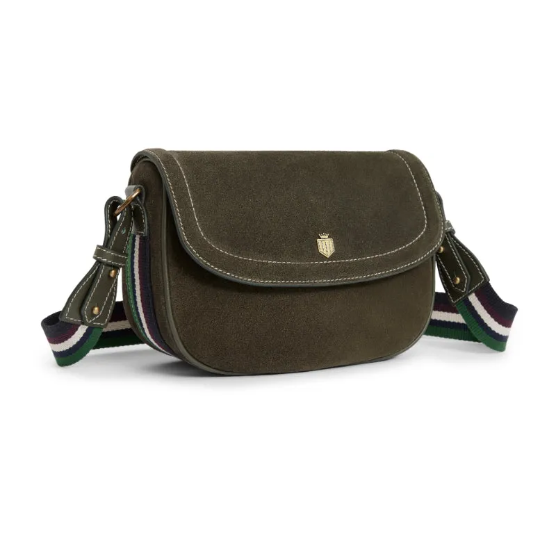 Fairfax & Favor Boston Ladies Suede Handbag - Moss Green