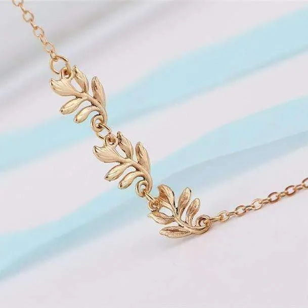 Falling Leaves Delicate Ankle Bracelet in Silver or Gold