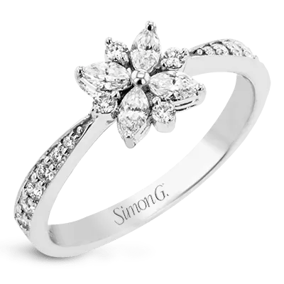 Flower Fashion Ring in 18k Gold with Diamonds