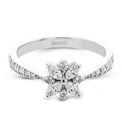 Flower Fashion Ring in 18k Gold with Diamonds