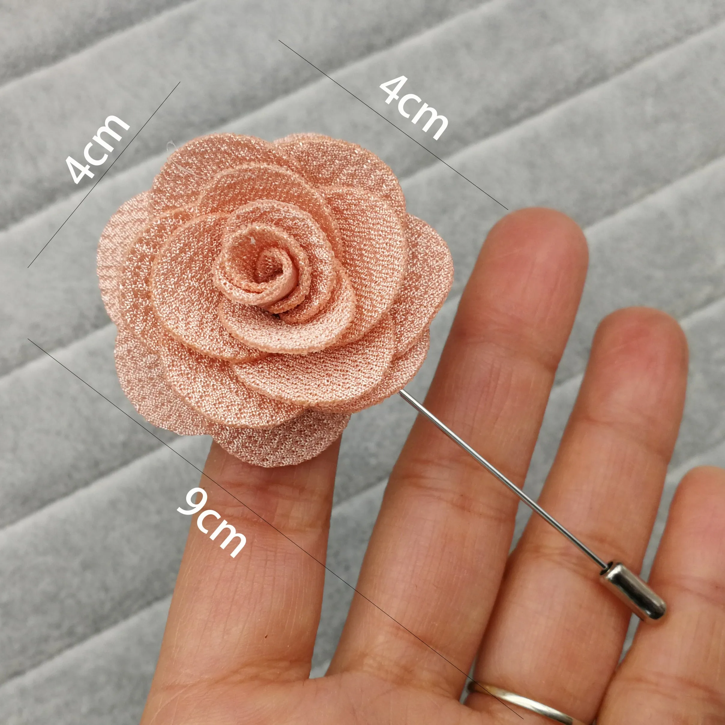 Full Bloom Fabric Flower Unisex Lapel Pins