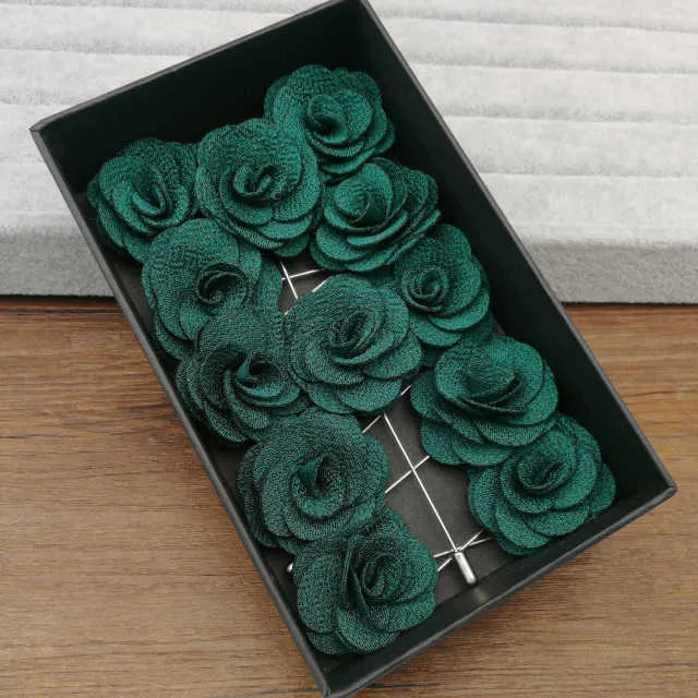 Full Bloom Fabric Flower Unisex Lapel Pins