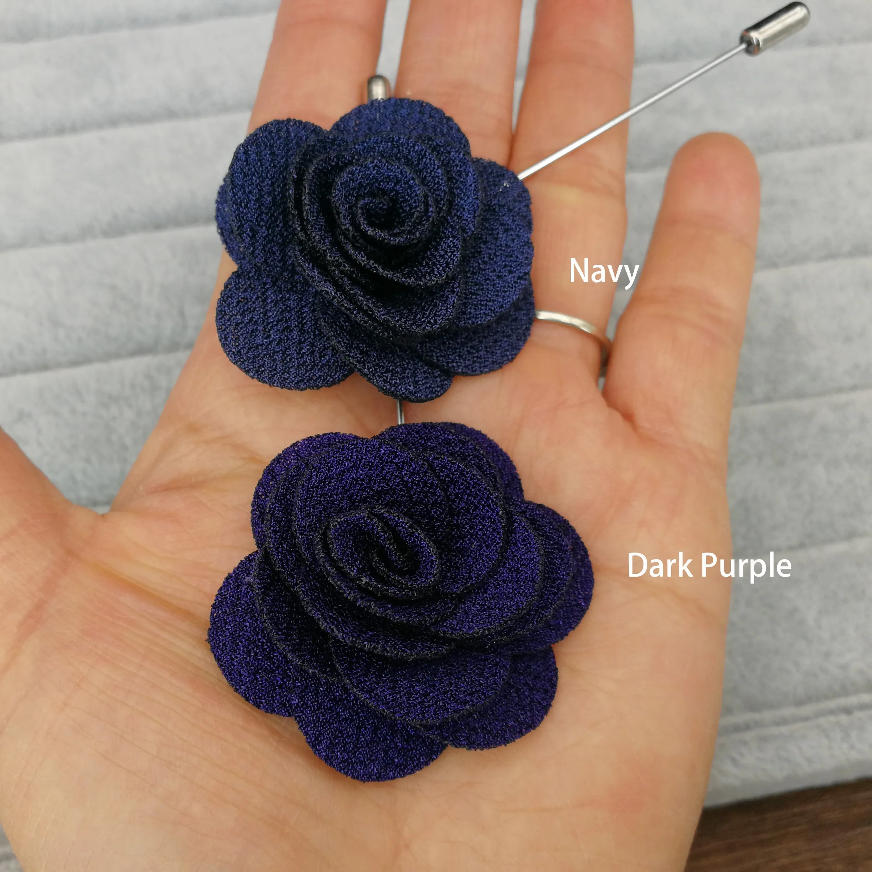 Full Bloom Fabric Flower Unisex Lapel Pins