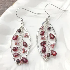 Garnet Radiance Filigree Hoops