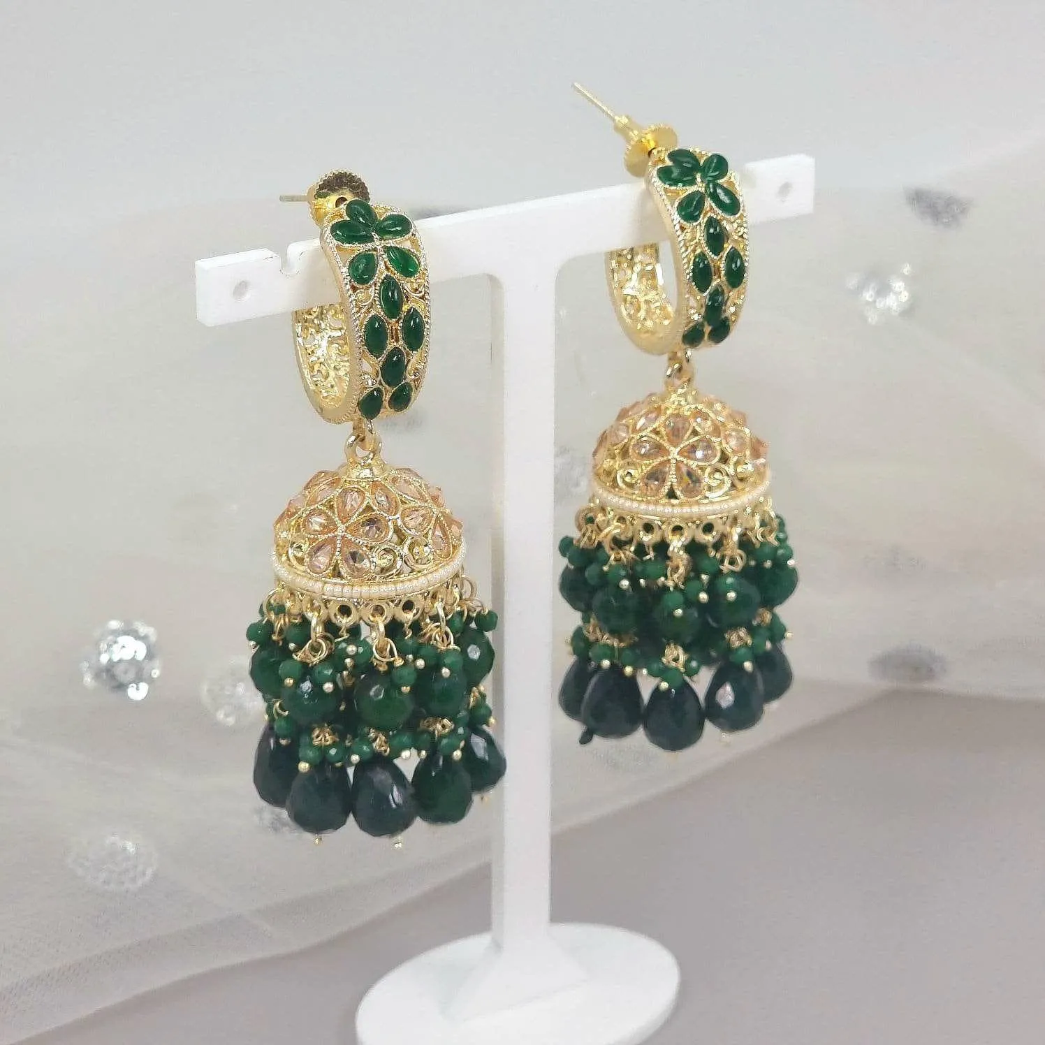 Geet - Polki Diamond Jhumki Earrings