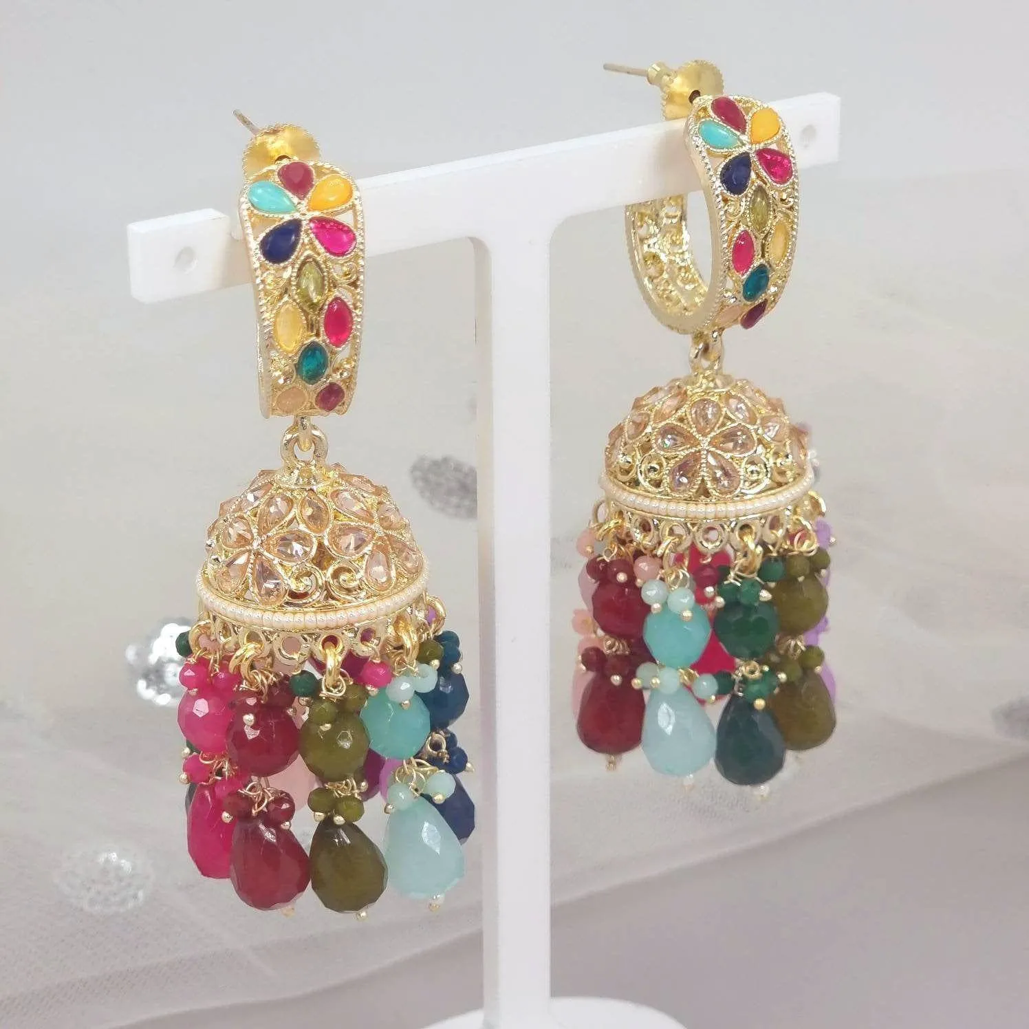 Geet - Polki Diamond Jhumki Earrings