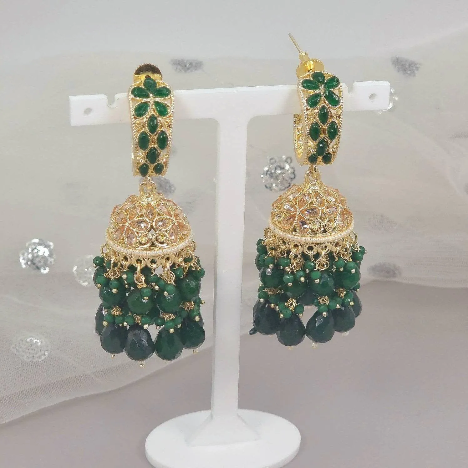 Geet - Polki Diamond Jhumki Earrings