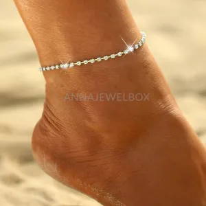 Gold Crystal Stretchable Anklet