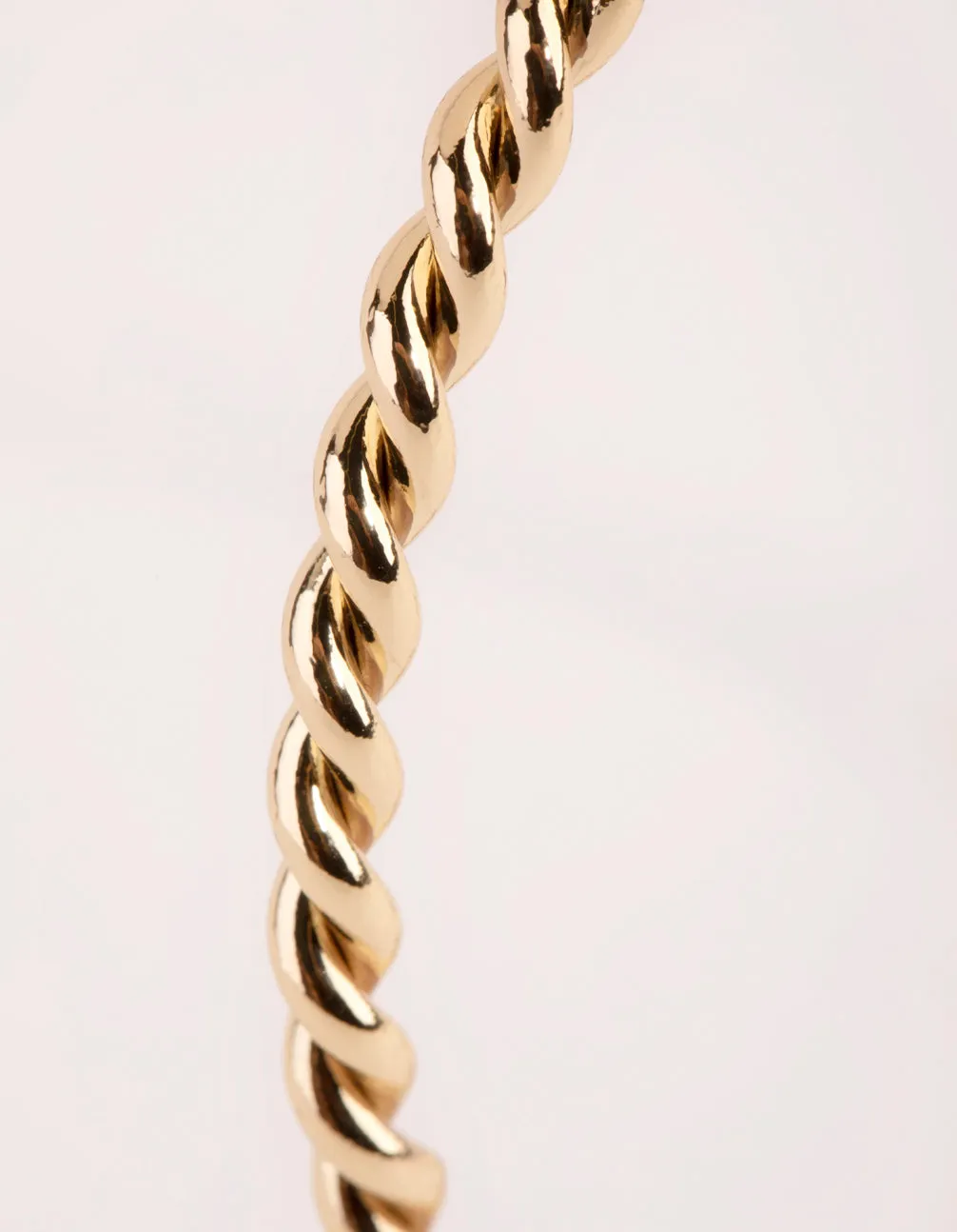 Gold Plated Thin Twisted Cuff Bracelet