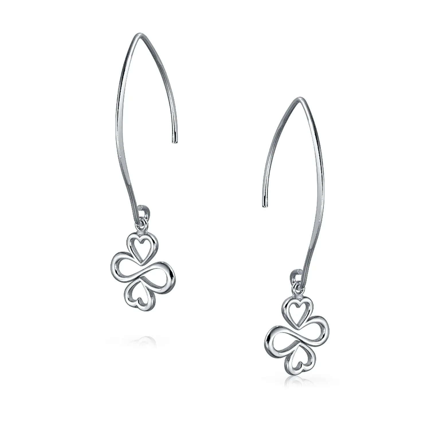 Heart Flower Star Chain Threader Earrings .925 Sterling Silver U Stabilizer Hook