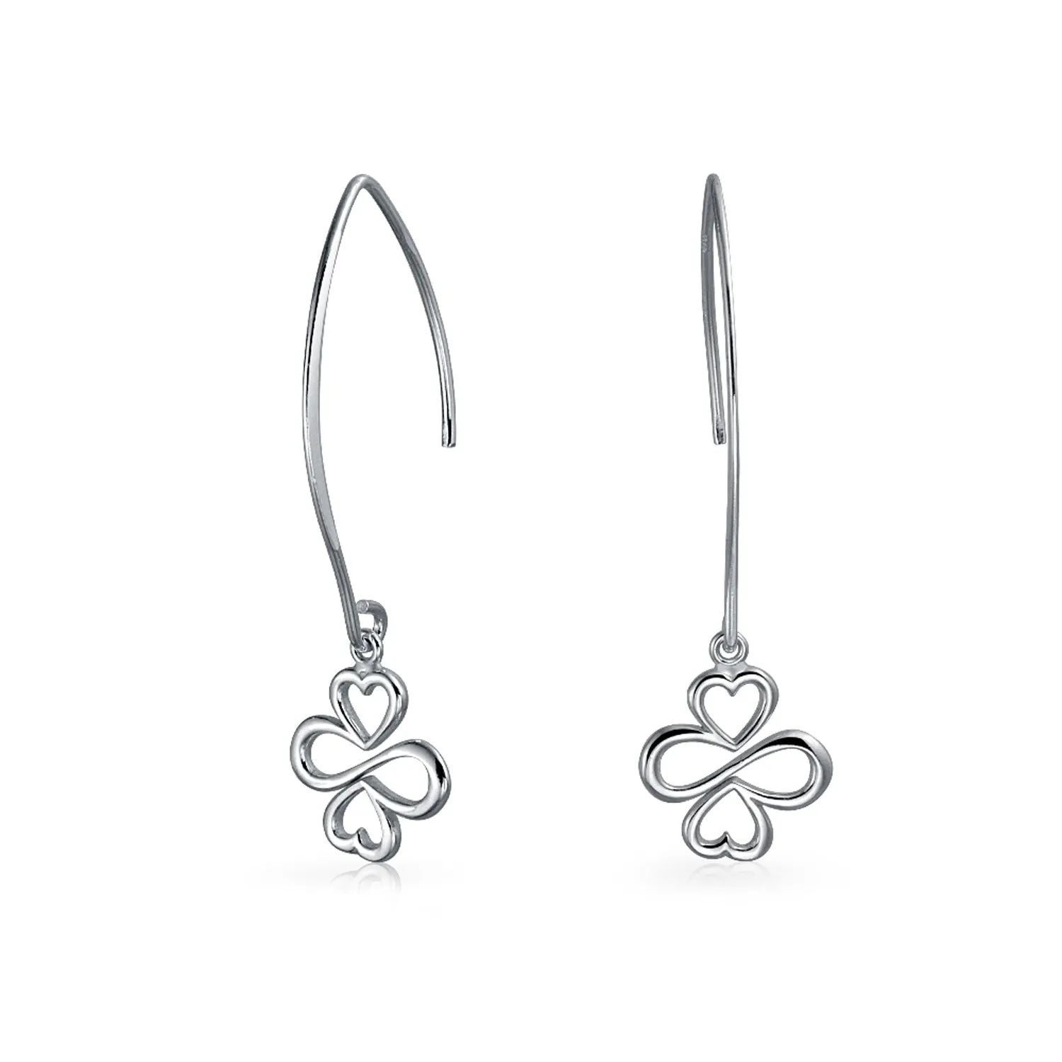 Heart Flower Star Chain Threader Earrings .925 Sterling Silver U Stabilizer Hook