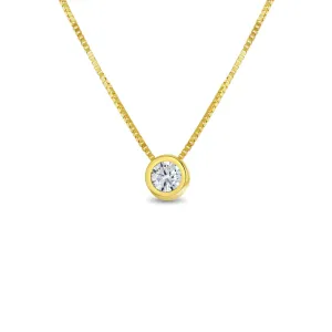 Hidden Halo Bezel CZ Necklace