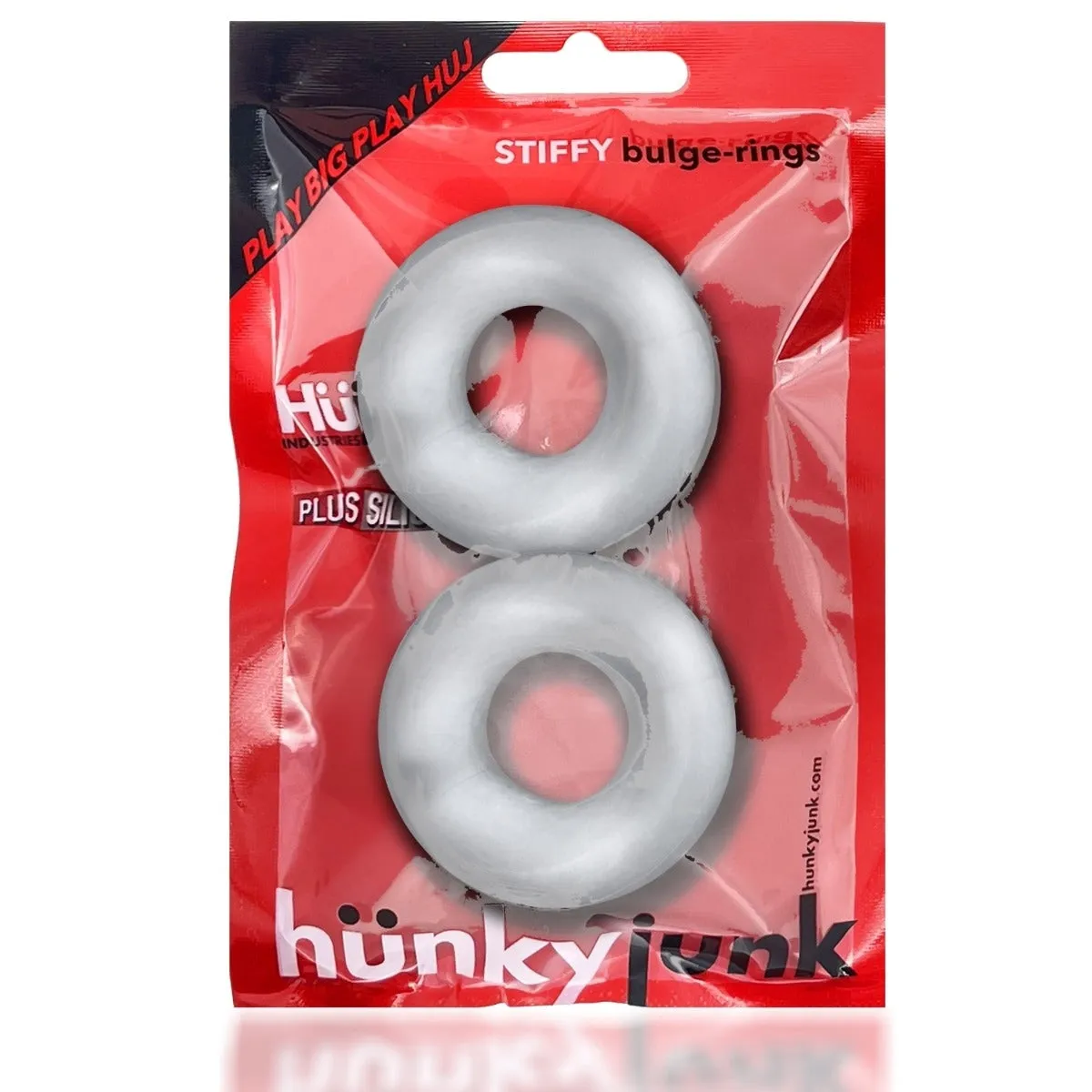 Hunkyjunk Stiffy Bulge Cock Ring 2 Pack Clear Ice