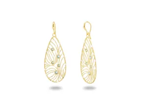 Italian Vermeil Oval-Cut Intricate French Hook Earrings