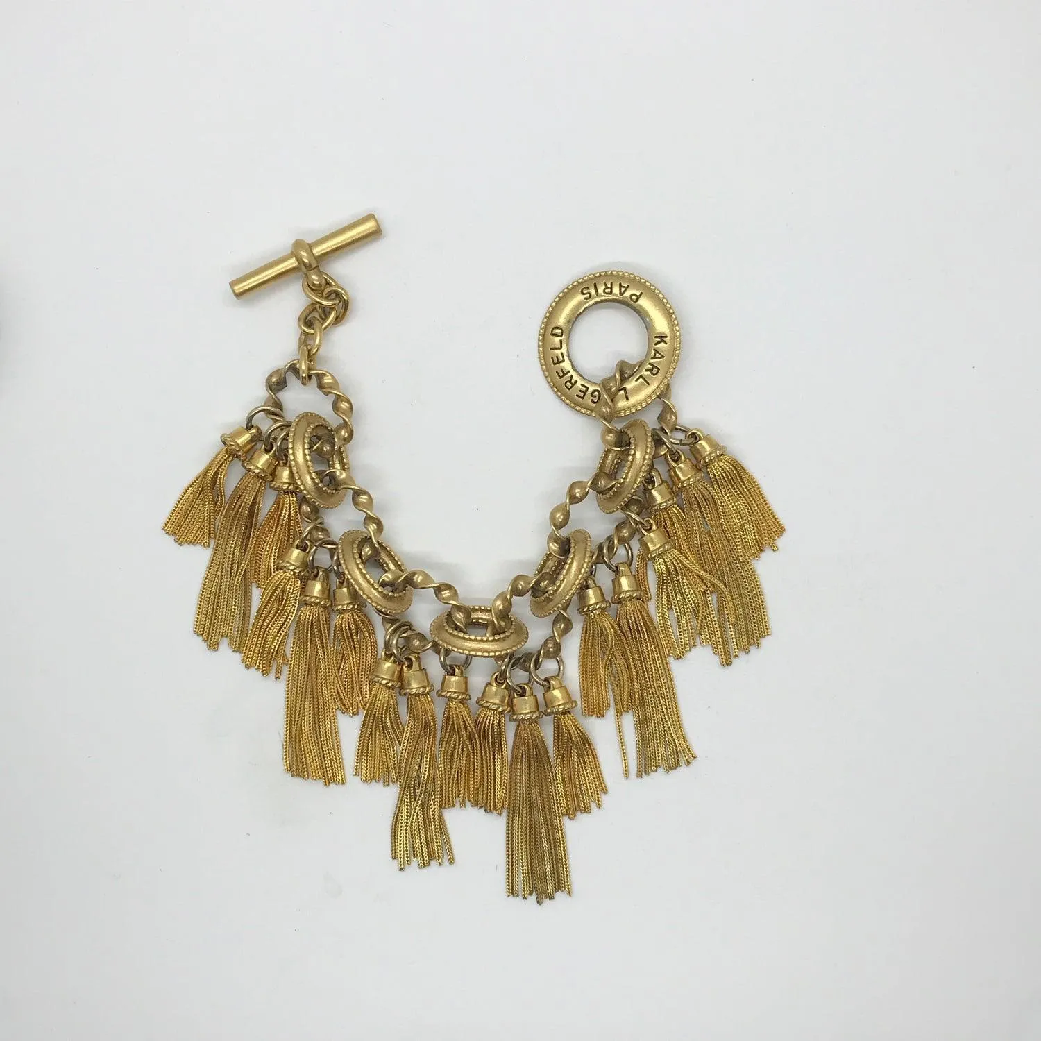 Karl Lagerfeld Paris Vintage Goldtone Tassel Bracelet- Anklet