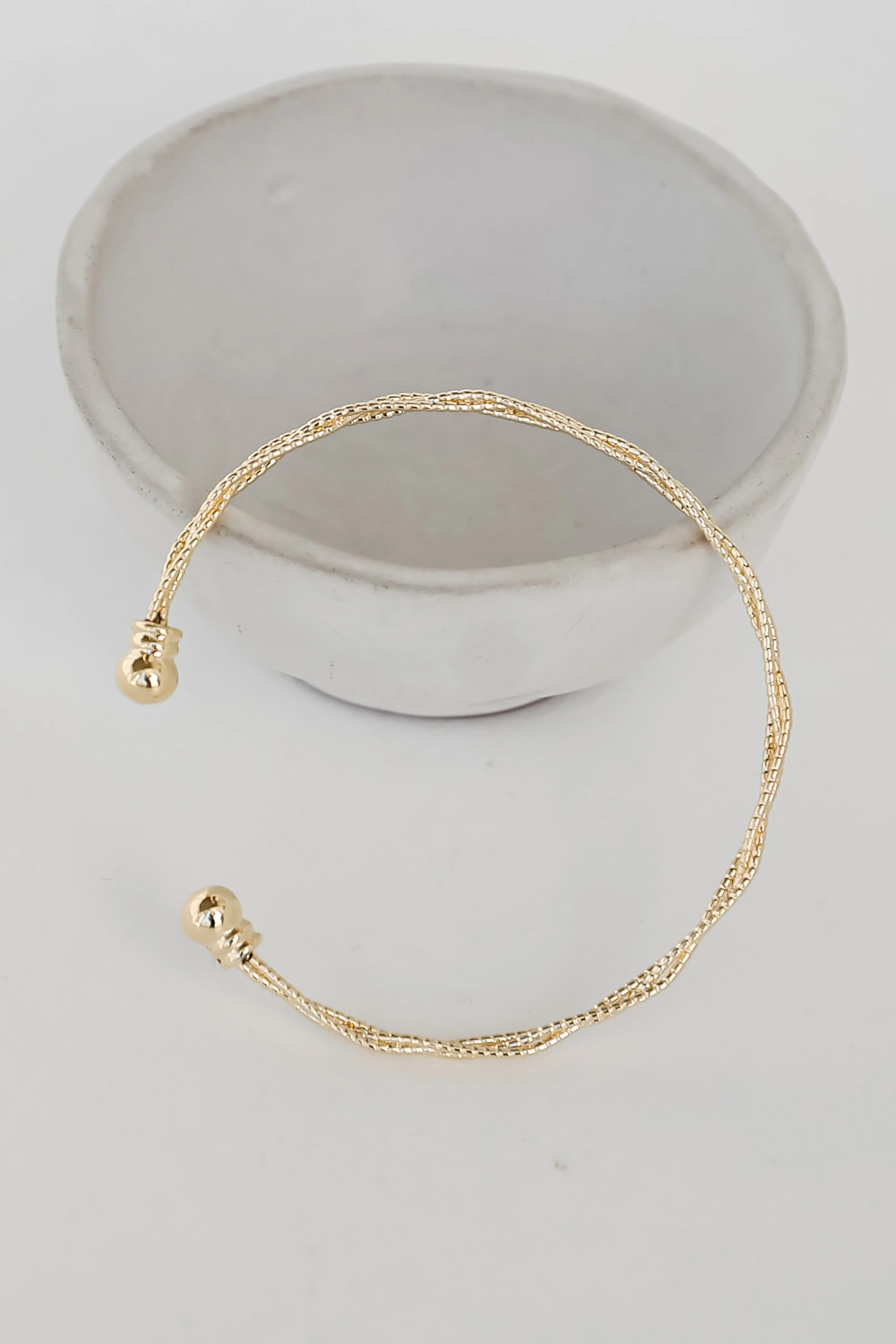 Kate Gold Twisted Cuff Bracelet