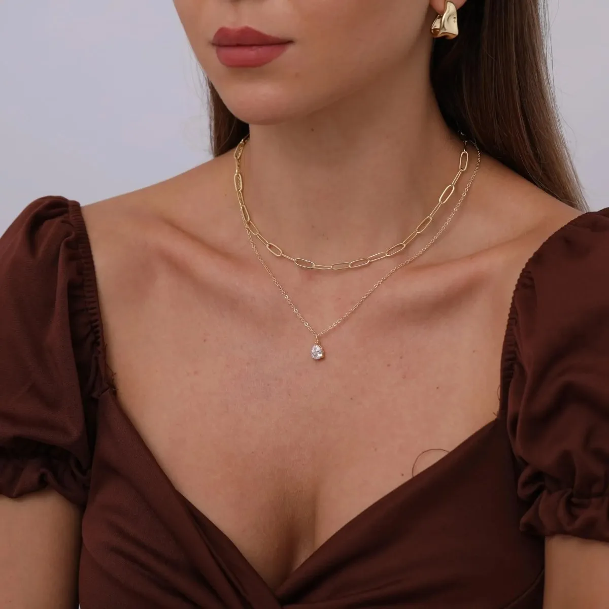 Kyerlyn Layered Diamond CZ Necklaces